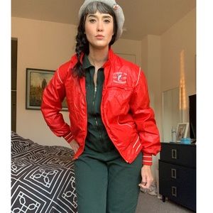 Vintage red bomber jacket
